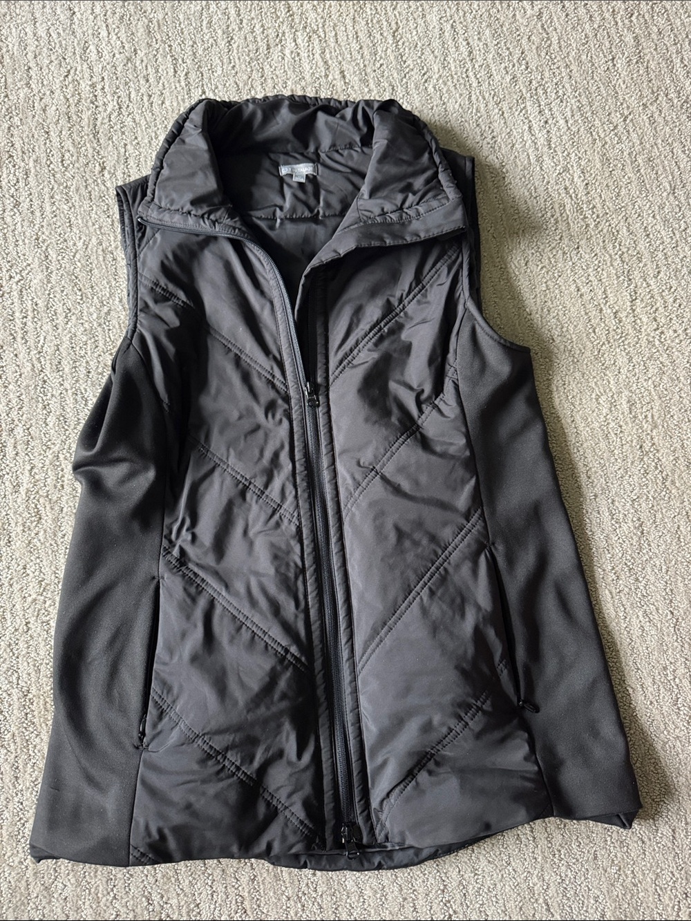 Talbots Black Quilted Sleeveless Vest